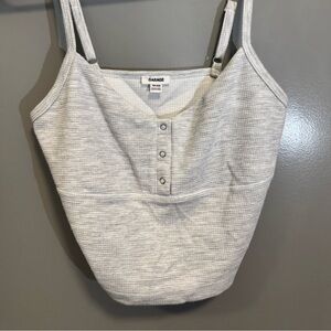 Garage Cropped Waffle Tank - Grey 🩶